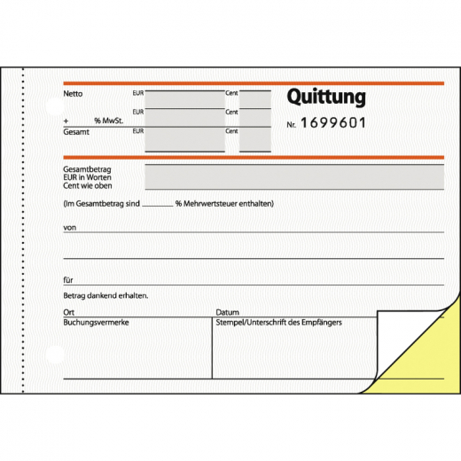 SIGEL Quittung SD121 DINA6 quer sd Mp 50Blatt,