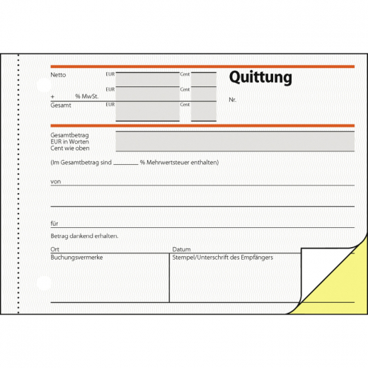 SIGEL Quittung SD021 DIN A6 quer selbstdurchschreibend 2x40Blatt, - SIGSD021