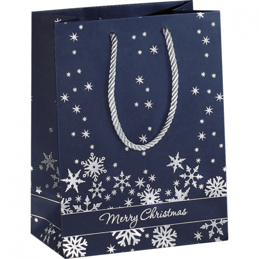 SIGEL Premium Geschenktasche GT111 175x230x100mm Silver Snowflakes,