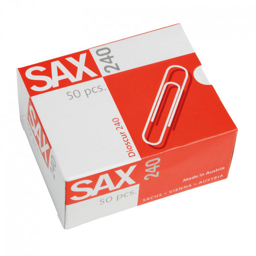 SAX Büroklammer 1-240-01 78mm verzinkt 50 St./Pack., - SAX124001