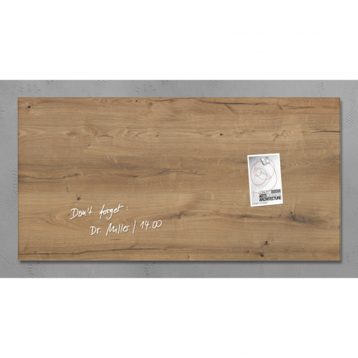 SIGEL Magnetboard Artverum GL258 910x460x15mm Glas Natural-Wood, - SIGGL258