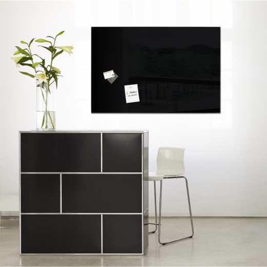 SIGEL Magnetboard Artverum GL140 100x65cm Glas schwarz, - SIGGL140