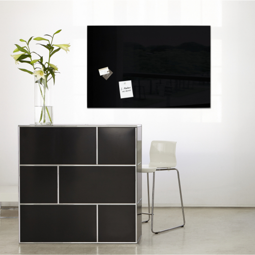 SIGEL Magnetboard Artverum GL130 78x48cm Glas schwarz, - SIGGL130