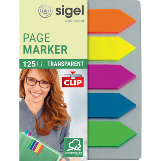 SIGEL Haftmarker Film HN611 52x82mm farbig sortiert 5 St./Pack., - SIGHN611