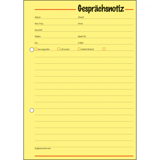 SIGEL Gesprächsnotiz GE513 DIN A5 50Blatt gelb, - SIGGE513