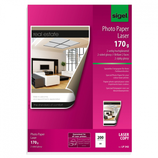 SIGEL Fotopapier LP342 DIN A4 170g weiß 200 Bl./Pack., - 10613229