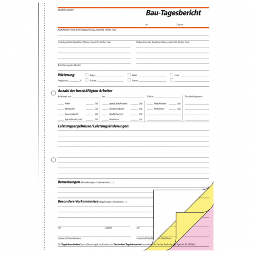 SIGEL Bautagebuch SD63 DIN A4 selbstdurchschreibend 3x40Blatt, - SIGSD063