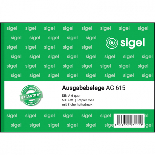 SIGEL Ausgabebeleg AG615 DIN A6 quer 50Blatt, - SIGAG615