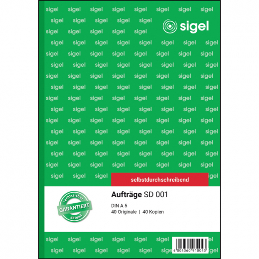 SIGEL Auftragsformular SD001 DIN A5 selbstdurchschreibend 2x40Blatt, - SIGSD001