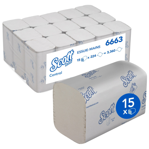Scott Papierhandtuch PERFORMANCE 6663 1lagig weiß 15x212 Bl./Pack., - 446206801