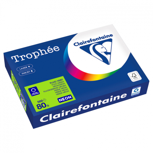 Clairefontaine Kopierpapier 2975PC A4 80g neongrün 500Bl, - 110084168