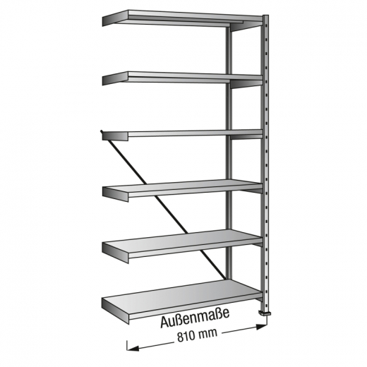SCHOLZ Steckregal 451283 Anbau 800x2.280x500mm 6OH vz,