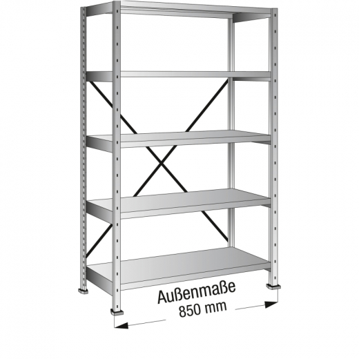 SCHOLZ Steckregal 168183 Grund 800x1.920x600mm 5OH vz, - 820085994