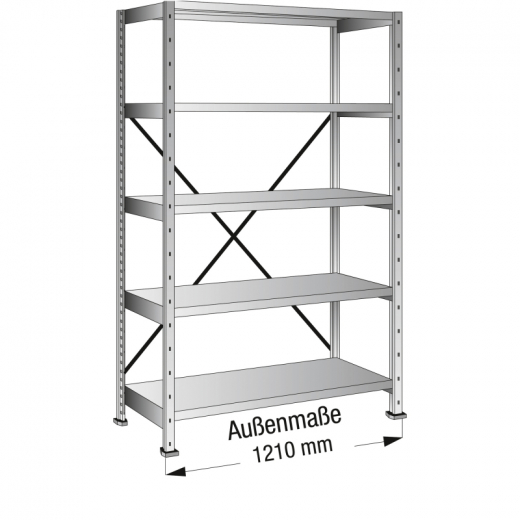 SCHOLZ Steckregal 138123 Grund 1.200x1.920x300mm 5OH vz, - 820096494