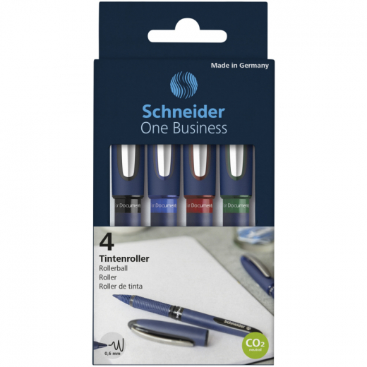 Schneider Tintenroller One Business 0,6mm sortiert 4 St./Pack.,