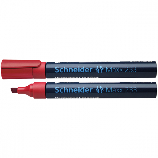 Schneider Permanentmarker 233 123302 1-5mm Keilspitze rot, - SCT233RT