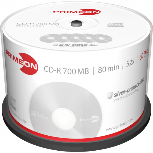 Primeon CD-R 2761102 52x 700MB 80Min. Spindel 50 St./Pack.,