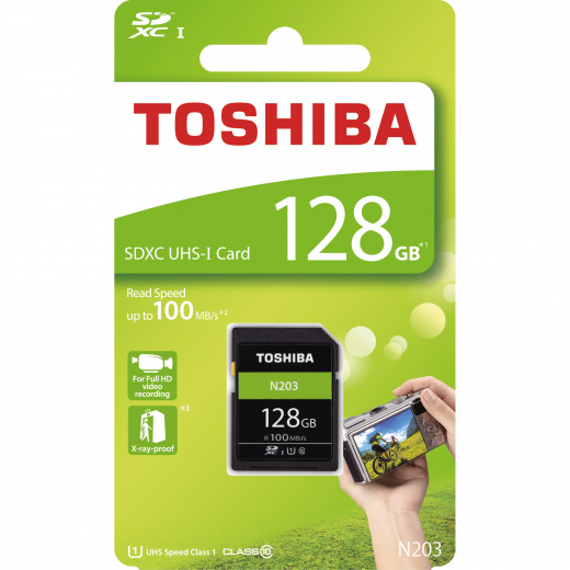 TOSHIBA Speicherkarte SDXC THN-N203N1280E4 C10 UHS-I 128GB,