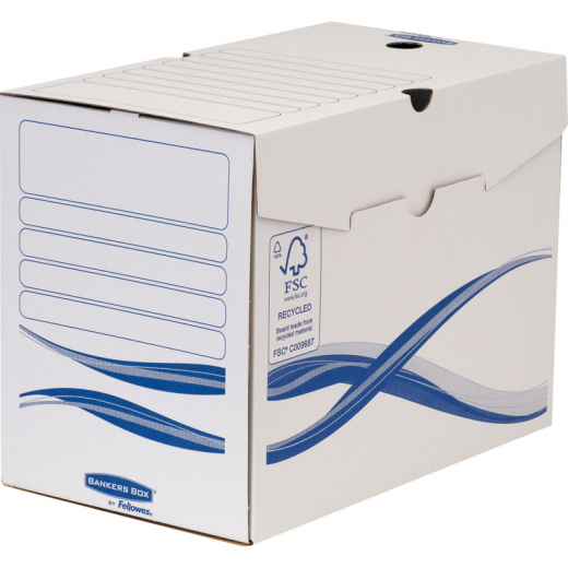 Bankers Box Archivschachtel Basic 4460402 A4+ ws/bl 25 St./Pack.,