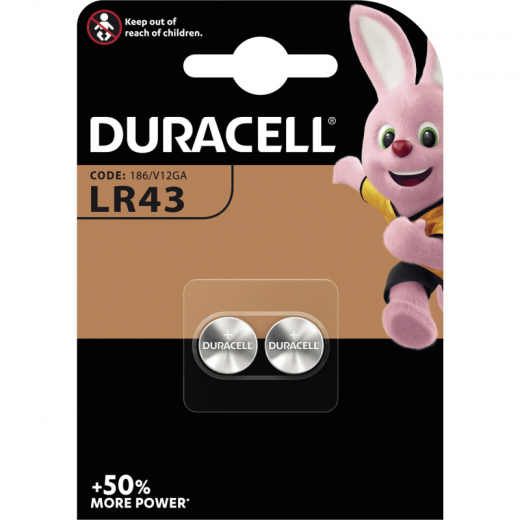 DURACELL Knopfzelle Electronics 052581 LR43 1,5V 2 St./Pack., - 3040098