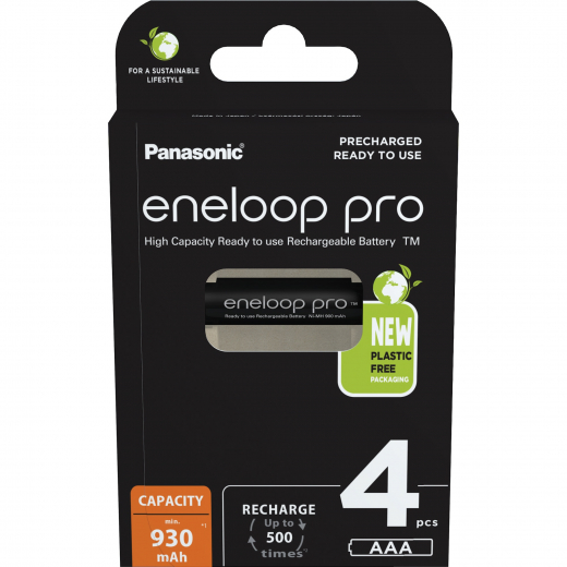 Panasonic Akku eneloop BK-4HCDE/4BE AAA HR03 1,2V/930mA 4St., - 190026300