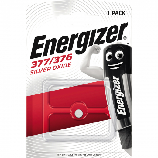 Energizer Knopfzelle 377/376 E300783102 Silberoxid, - 190221800