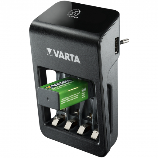 Varta Ladegerät LCD Plug Charger+ 57687101441 +4xAA 2.100mAh, - 190222100