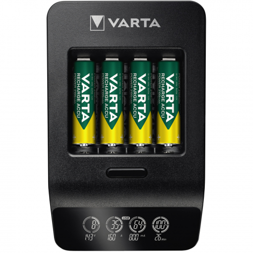 Varta Ladegerät LCD Smart Charger+ 57684101441 +4xAA 2.100mAh, - 190222200