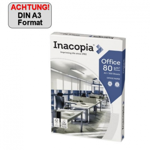 Inacopia Kopierpapier office 020808010561 A3 80g 500 Bl./Pack., - 110271901