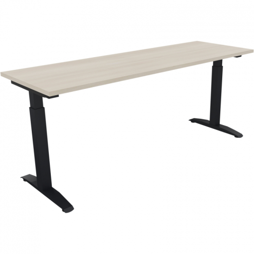 Schreibtisch Kufe Einzels. Quadrat B1800xT600xH650-850 an/Akazie hell,