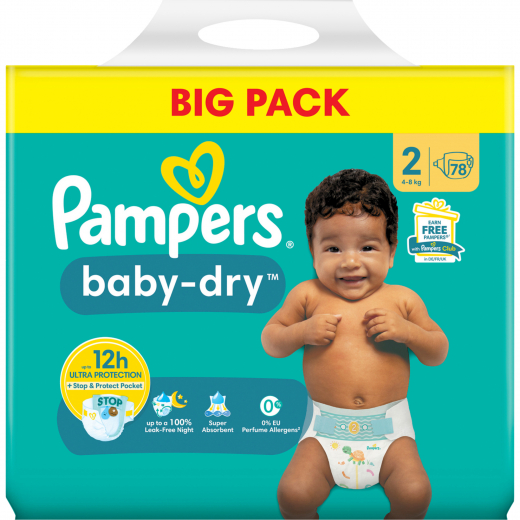 Pampers Windel Baby Dry 8700216263504 Gr.2 Mini 78St., - 194011100