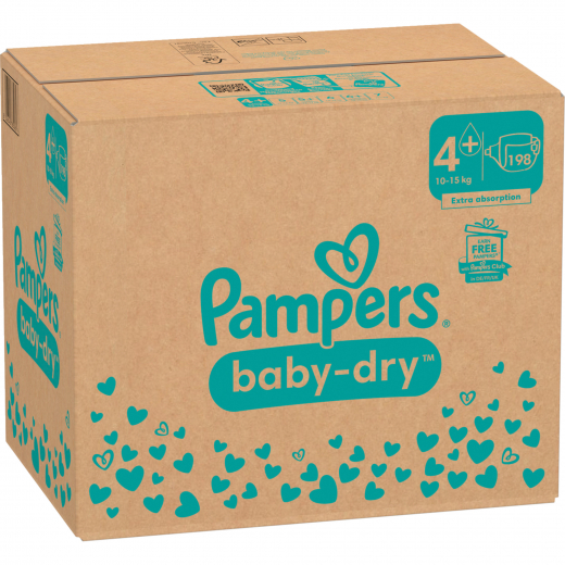 Pampers Windel Baby Dry 40785065 Gr.4+ Maxi Plus 198St., - 194011300