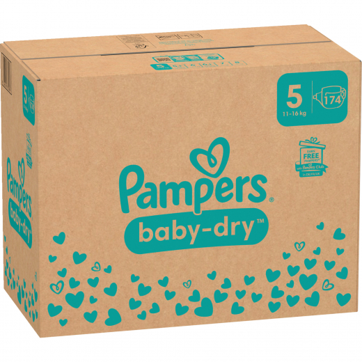 Pampers Windel Baby Dry 40785089 Gr.5 Junior 174St., - 194011400