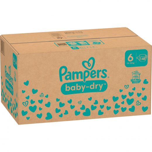 Pampers Windel Baby Dry 40785133 Gr.6 Extra Large 148St., - 194011500