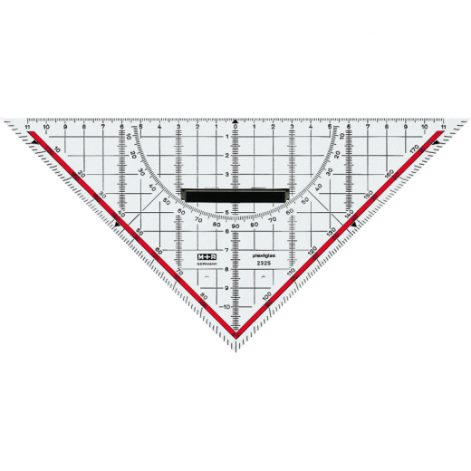 M+R Zeichendreieck 23250100 25cm Skala rot,