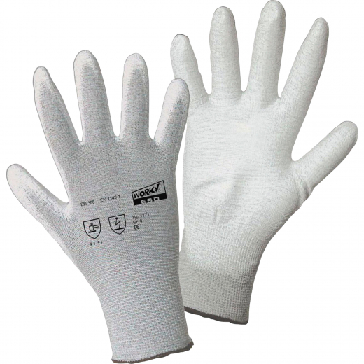 WORKY Handschuh ESD PALM 1171-9 Nylon/Carbon/PU Gr9 1Paar, - 195023809