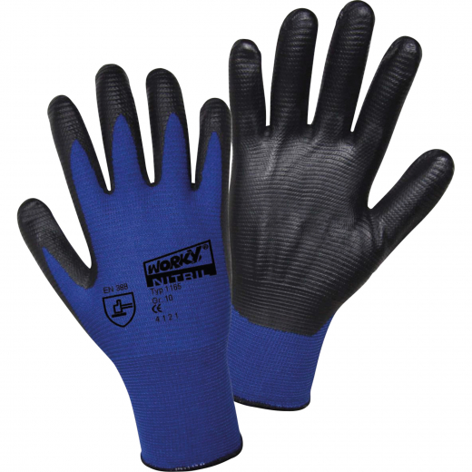 WORKY Handschuh SUPER GRIP 1165-10 Nylon/Nitril Größe10 1Paar, - 195024510