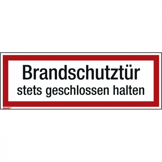 Hinweisschild Brandschutztür 297x105mm Folie,