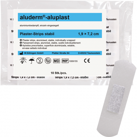 aluderm Pflaster aluplast Strips 1009155 1,9x7,2cm 10 St./Pack., - 195078900