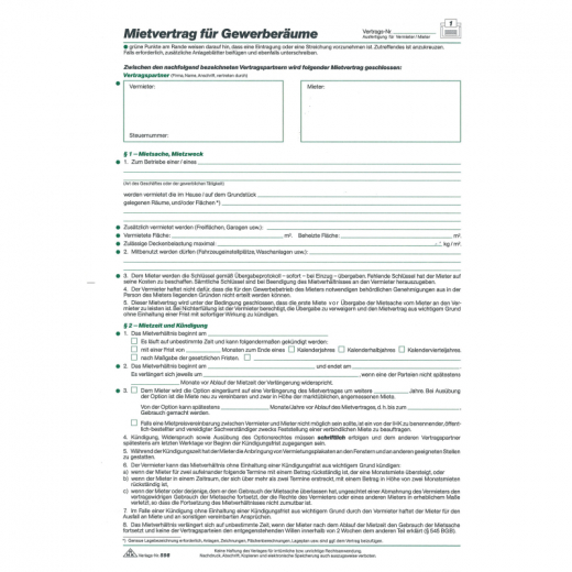 RNK Mietvertrag 598 Gewerberaum DIN A4 5Blatt, - 10519585