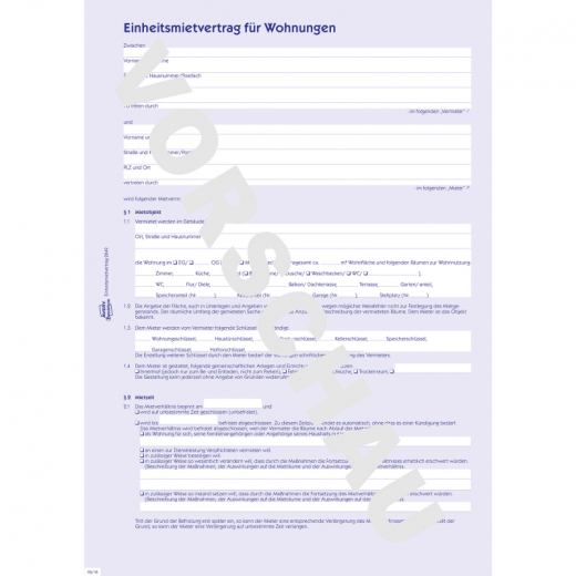 Avery Zweckform Mietvertrag 2849 DIN A4 Hausordnung 4seitig, - 730435