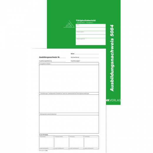 RNK Ausbildungsnachweis 5084 DIN A4 28Bl. wöchentliche Eintragung, - RNK5084