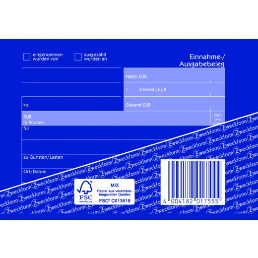 Avery Zweckform Ausgabebeleg 1755 DIN A6 SD 2x40Bl., - 7201755