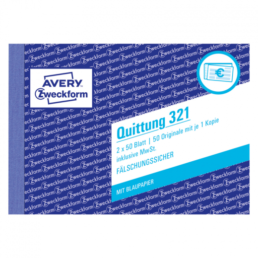 Avery Zweckform Quittung 321 DIN A6 quer 2x50Blatt,