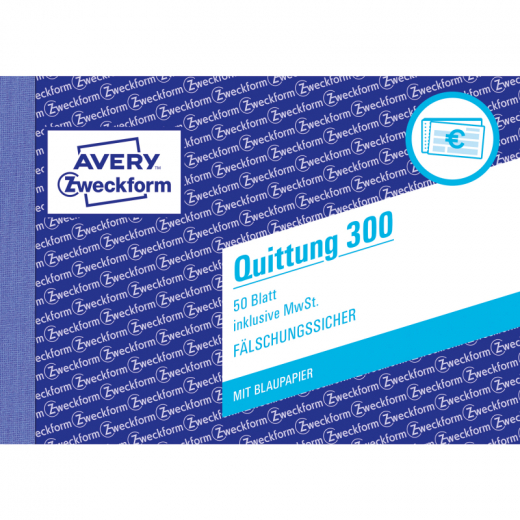 Avery Zweckform Quittung 300 DIN A6 quer 50Blatt, - ZWE300