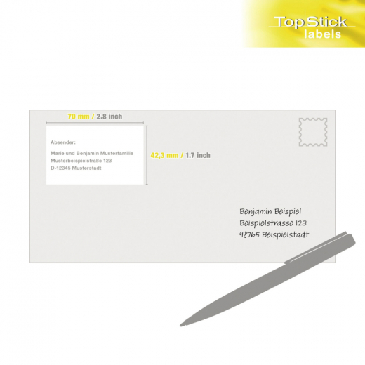 Etikett TopStick 8708 70x42,3mm weiß 2.100 St./Pack.,