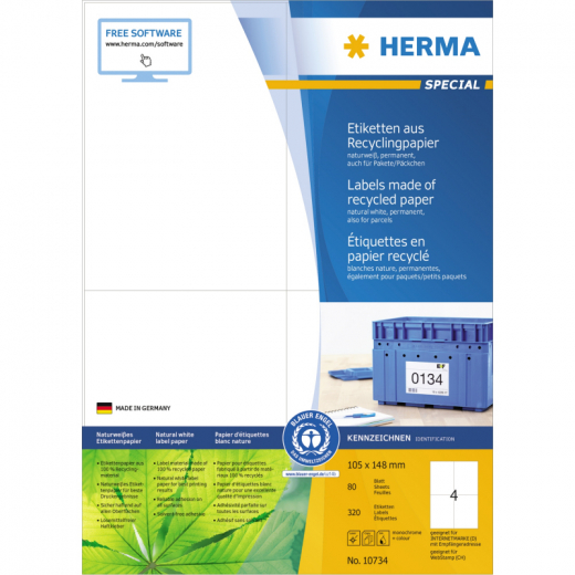 HERMA Etikett 10734 RC 105x148mm nws 320St,