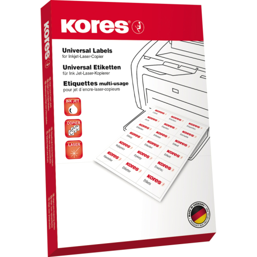 Kores Etikett L10537R 105x37mm rot 1.600 St./Pack., - 5620364