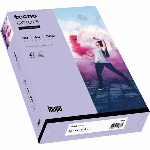 inapa tecno Kopierpapier Colors 2100011422 A4 80g violett 500Bl., - 204651021