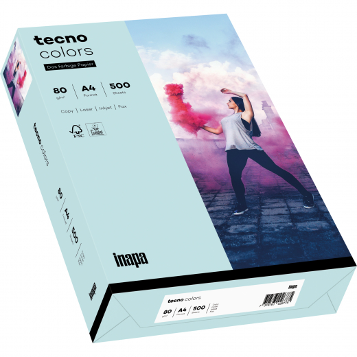 inapa tecno Kopierpapier Colors 2100011395 A4 80g hellblau 500Bl., - 204651037